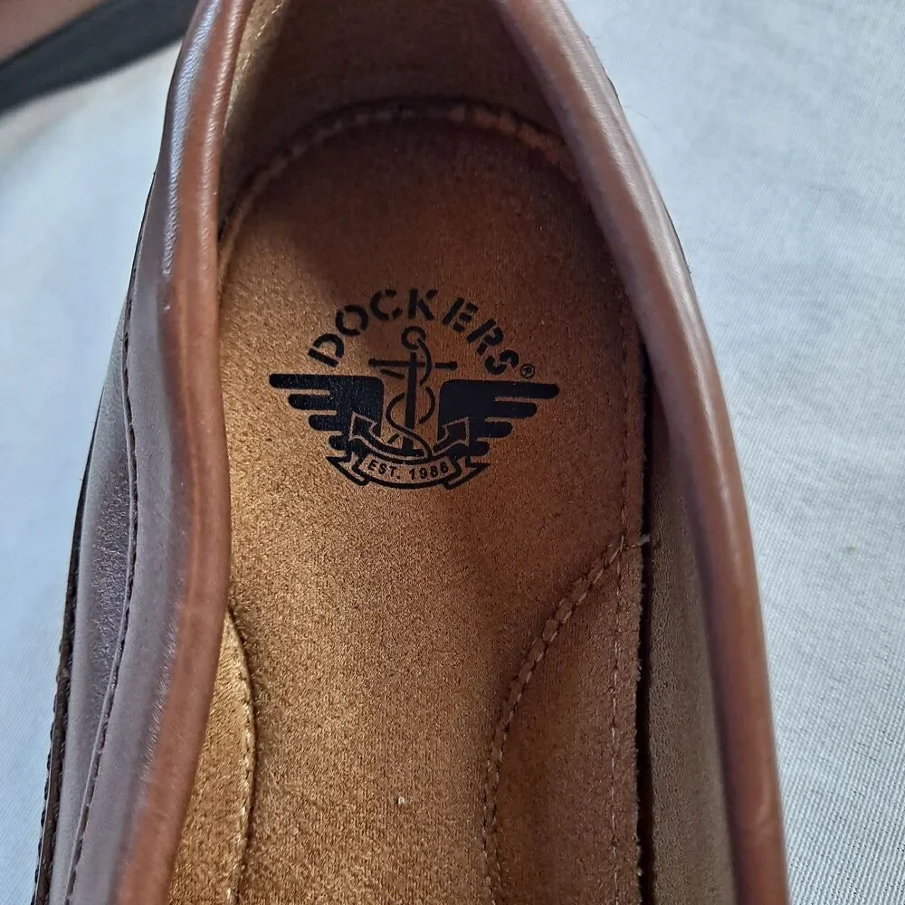 Dockers Sinclair Kiltie Dress Loafers Men's Size 8M Brown Leather Double Tassel